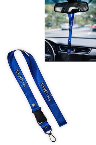 Opel Logolu Mavi Anahtarlıklı Oto Ayna Askısı İkili Set Mavi