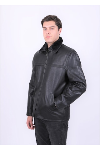 New Zaya Leather Erkek Siyah Deri Mont Hakiki Deri (468606706) Siyah