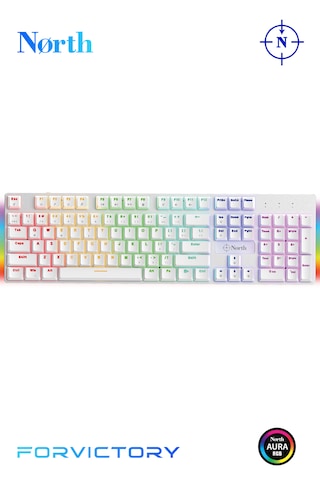 North Shield Kırmızı Switch RGB Full Metal Panel Mekanik Oyuncu Q Klavye