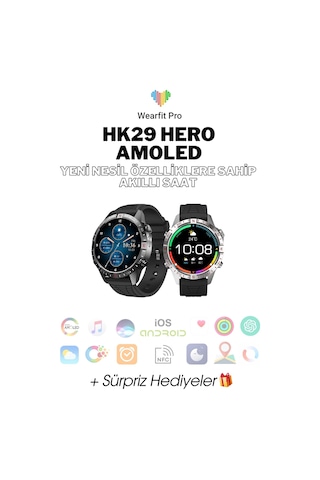 Wearfitpro Hk29 Hero Amoled Gpt Nfc Sesli Asistan Gps Sağlık Spor Yeni Nesil Tüm Özelliklere Sahip Akıllı Saat