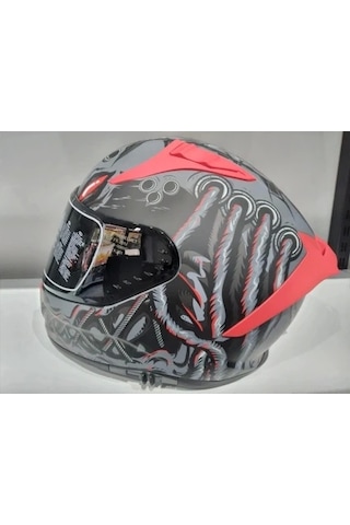 Mts Kask Mts Pro 801 Dreaka Güneş Gözlüklü Motosiklet Kaskı Antrasit - Kırmızı