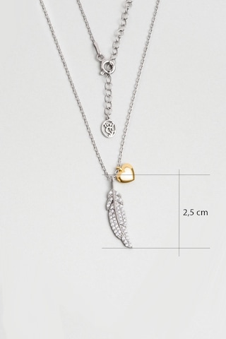 So Chic Mistik Tüy 18 Ayar Beyaz Altın Kaplama 45 Cm Gümüş Kolye Rodyum