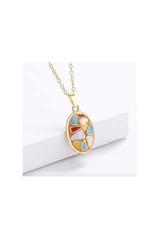 Glaze Modern El Yapımı Emaye 925 Ayar Gümüş 14 Ayar Altın Kaplı Hediye Özel Tasarım Kolye Küpe Seti Metalik Gri