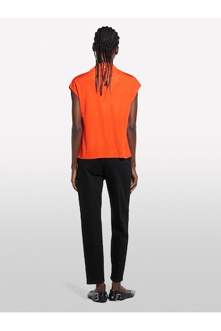 Sisley %100 Viskoz Asimetrik Dökümlü Yaka Kolsuz Üst Kadın Nar Çiçeği Bluz - 325p5fntlq08p