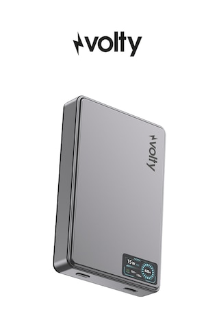 Magsafe Powerbank 10000 Mah 15w Kablosuz, 20w Pd Hızlı Şarj, Dijital Ekran, 192g V0601002 Gri