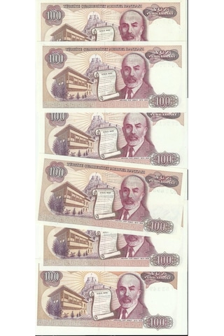 7. Ems A/b/c/d/e/f Serisi 6 Adet 100 Lira Çil