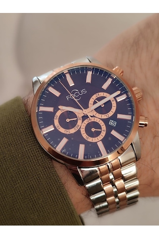 Focus Çelik Kordon Erkek Kol Saati Fonksiyonlu Takvimli 2089