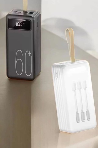 Powerbank 60.000 Mah Hızlı Şarj 4 Çıkışlı Uzun Şarj Süreli Dijital Göstergeli Renkli 73480489