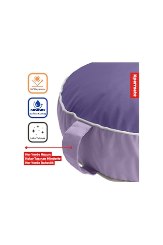 Xpermate İç Dış Mekan Meditasyon Minderi Fermuarlı Yoga Minderi Mor Lila Lila - Mor