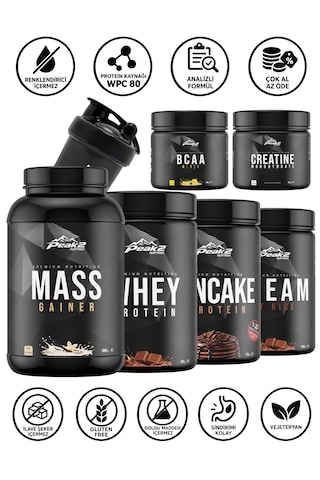 Full Paket 2: Whey Protein 500 Gr Çikolata + Bcaa 300 Gr Limon + Mass Gainer 3kg Vanilya + Kreatin Monohidrat 300g Aromasız + Cream Of Rice 1 Kg Çikolata + Protein Pancake 750 Gr Çikolata + Shaker Full Paket 2: Whey Protein 500 Gr Çikolata + Bcaa 300 Gr Limon + Mass Gainer 3kg Vanilya + Kreatin Monohidrat 300g Aromasız + Cream Of Rice 1 Kg Çikolata + Protein Pancake 750 Gr Çikolata + Shaker