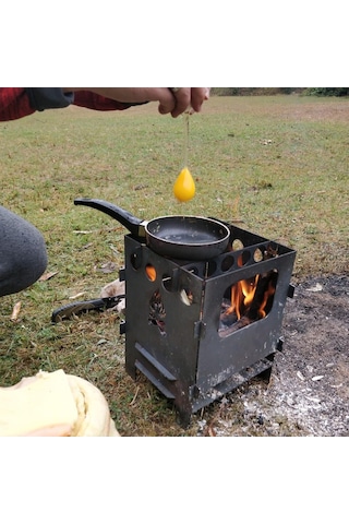 XL Ateş Kutusu Çok Yakıtlı Taşınabilir Katlanır Kamp Ocağı Çınar Extreme Çok Renkli