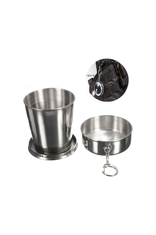 Paslanmaz Çelik Kamp Katlanır Bardak Seyahat Açık Kamp Yürüyüş Kupa Taşınabilir Katlanabilir Bardak L 250 Ml Çok Renkli