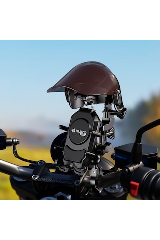 Nukrotech Zym-2 Motosiklet Telefon Tutucular İçin Güneşlik Siyah