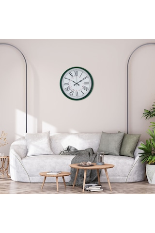 Yeşil 36 Cm Modern Şık Duvar Saati Renkli