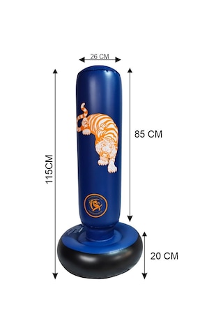 Dragondo 092 Şişme Çocuk Boks Standı Şişme Boks Torbası / Çocuk Kum Torbası Mavi