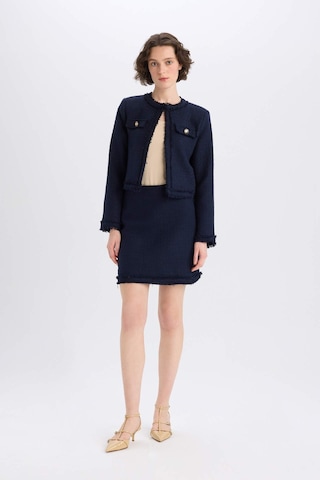 DeFacto A Kesim Yüksek Bel Basic Düz Tweed Mini Etek D2870AX25SPNV28 Lacivert