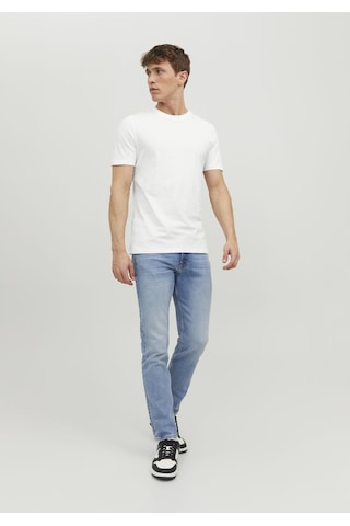 Jack & Jones Bisiklet Yaka Basic Tisört-Organic 12156101 Beyaz