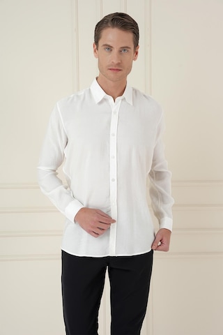 Efor Slim Fit %100 Modal Uzun Kol Klasik Beyaz Gömlek Gk 743 Beyaz