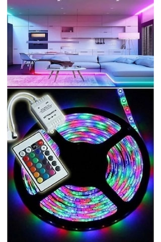 Şerit Led Rgb Kumandalı 20 Renk 3 Çip 5050 Smd Iç Mekan Renk Li