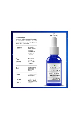 Herbaderm Super Serum Göz Çevresi Gece Serumu 20 ML