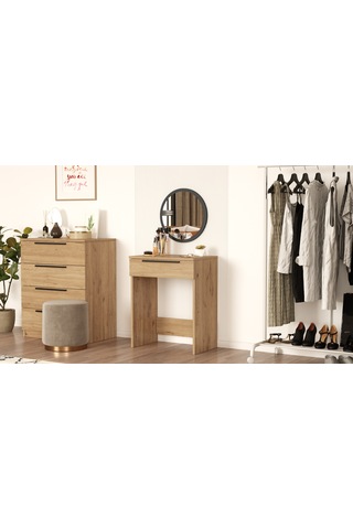 Robin Home Asos Makyaj Masası Çekmeceli 45cm Ayna Sepet