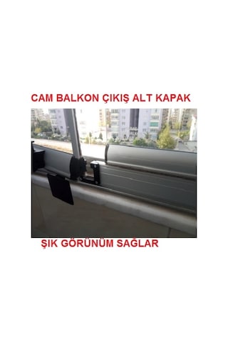 Cam Balkon Teker Çıkış Yeri Kapak Siyah
