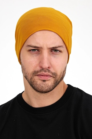 Erkek 4 Fonksiyonlu Koruyucu Pamuklu, Esnek, Terletmez, Bandana, Boyunluk, Maske - Tek Ebat / Koyu Hardal Koyu Hardal