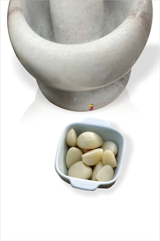 Kaliteli Gerçek Beyaz Mermer Sarımsak Çekirdek Ezici Havan Tokmak