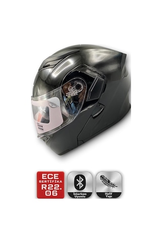 Motosiklet Rs2 Kask Çene Açılır Güneş Vizör Glos Black Kask370gmats Siyah