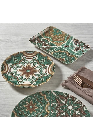 Güral Atina 18 Parça 6 Kişilik Bone Kahvaltı Takımı - 21882 Çok Renkli