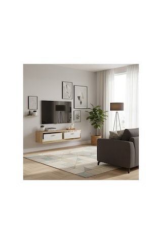 Tda1205bt Yuka Duvara Montaj Tv Stand Beyaz-traverten 120cm