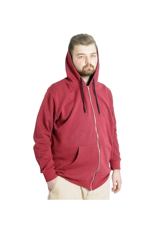 Mode Xl Erkek Hırka Kapson Fermuarlı Steel Interlock 21600 Bordo 001