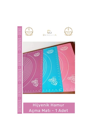 Hamurmatı Silikon Silpat Şeker Hamuru Hazırlama Örtüsü Kaymaz Ölçülü Yapışmaz 50x40cm Hamur Açma Ma Çok Renkli