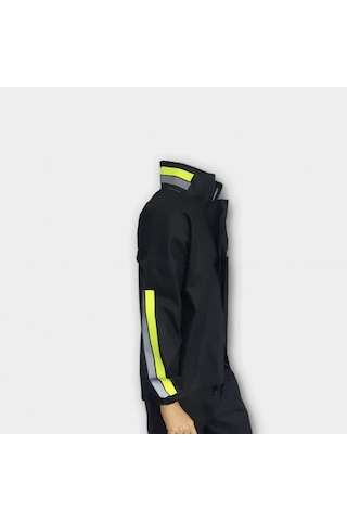 Aldos Pvc Alt Üst Takım Motorcu Yağmurluğu Siyah - Neon Yeşil