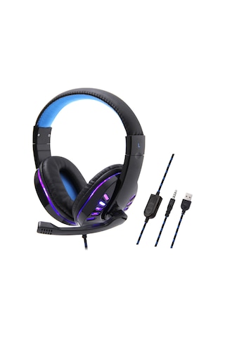 Kosona Mavi Sy755mv Kulaküstü Kulaklık - Ps4, Xbox, Bilgisayar Ve Dizüstü İçin Uyumlu - Kulaklık Jack İle Bağlanabilir