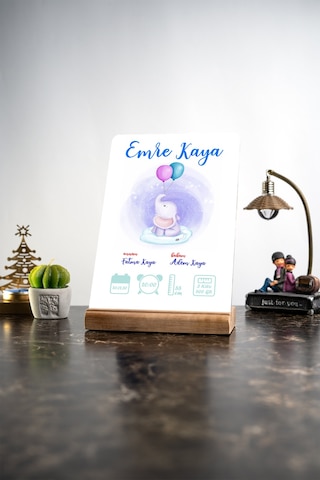 Erkek Bebek, Yeni Doğan Boy Kilo Masa Ev Dekor Dekoratif Ahşap Obje