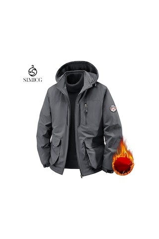 İş Giyim Su Geçirmez Naylon Rüzgarlık, Meikeduo Açık Hava Sporları Polar Astarlı Bisiklet Ceketi Gri