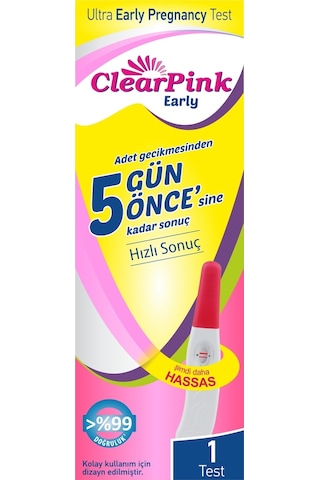 Clear Pink Early Ultra Erken Gebelik Testi 1 Test