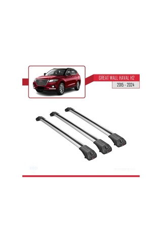 Great Wall Haval H2 2015 Ve Sonrası İle Uyumlu Ace-1 Ara Atkı Tavan Barı Gri 3 Adet Bar