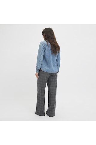 Jack & Jones Kadin Yüksek Bel Dokuma Pantolon - Ellis - 12248958 - 1 Dark Grey Melange