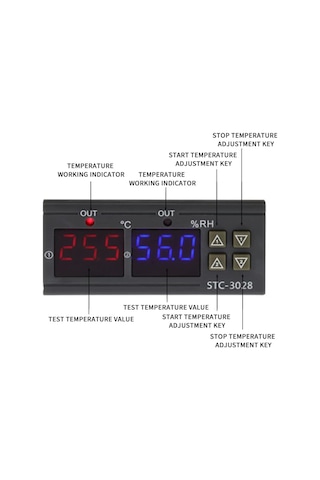 Stc-3028 Isı Ve Nem Ölçer Termostat Çift Ekran 220V N11.3810