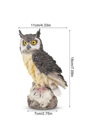 Korkuluk Sahte Kartal Baykuş Caydırıcı Bahçe Avlu Koruma Dekorasyon Caydırıcı Süs Siyah