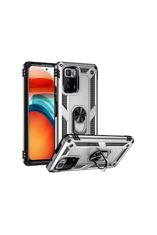 Xiaomi Poco X3 Gt Kılıf Zore Vega Yüzüklü Standlı Zırh Kılıf