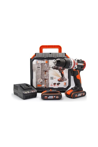 Worx WX354 20Volt 2.0Ah Li-ion Çift Akülü Kömürsüz Profesyonel Darbeli Matkap Vidalama