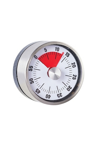 Gri Metal Mekanik Mıknatıslı Klasik Zilli Mutfak Zamanlayıcı Timer Thr395by