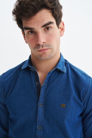 Arma Erkek Denim Jean Slim Fit / Dar Kesim Kot Dokuma Gömlek K9gkd1069 İndigo