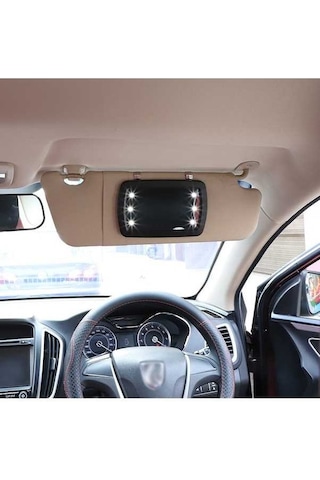 Pazly 6-led Işıklı Araba Güneşlik Aynası, Otomobil Makyaj Aynası Güneşlik Kozmetik Ayna Güzel Görünüm