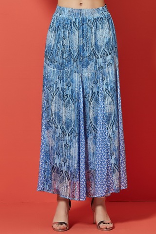 Kloş Çok Renkli Şifon Etek Çok Renkli