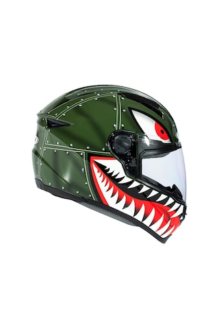 Zeus Zs-811a Al38 Green Silver Motosiklet Kaskı