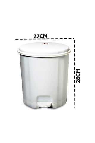 Motek Elit Pedallı Plastik Çöp Kovası İç Kovalı 6 Lt Beyaz